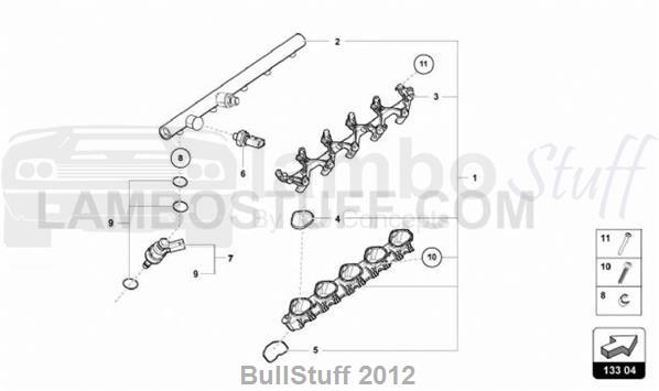 2021 Lamborghini HURACAN EVO SPYDER 2WD EUROPE INJECTION VALVE (133.04.00)